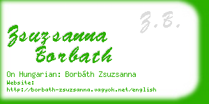 zsuzsanna borbath business card
